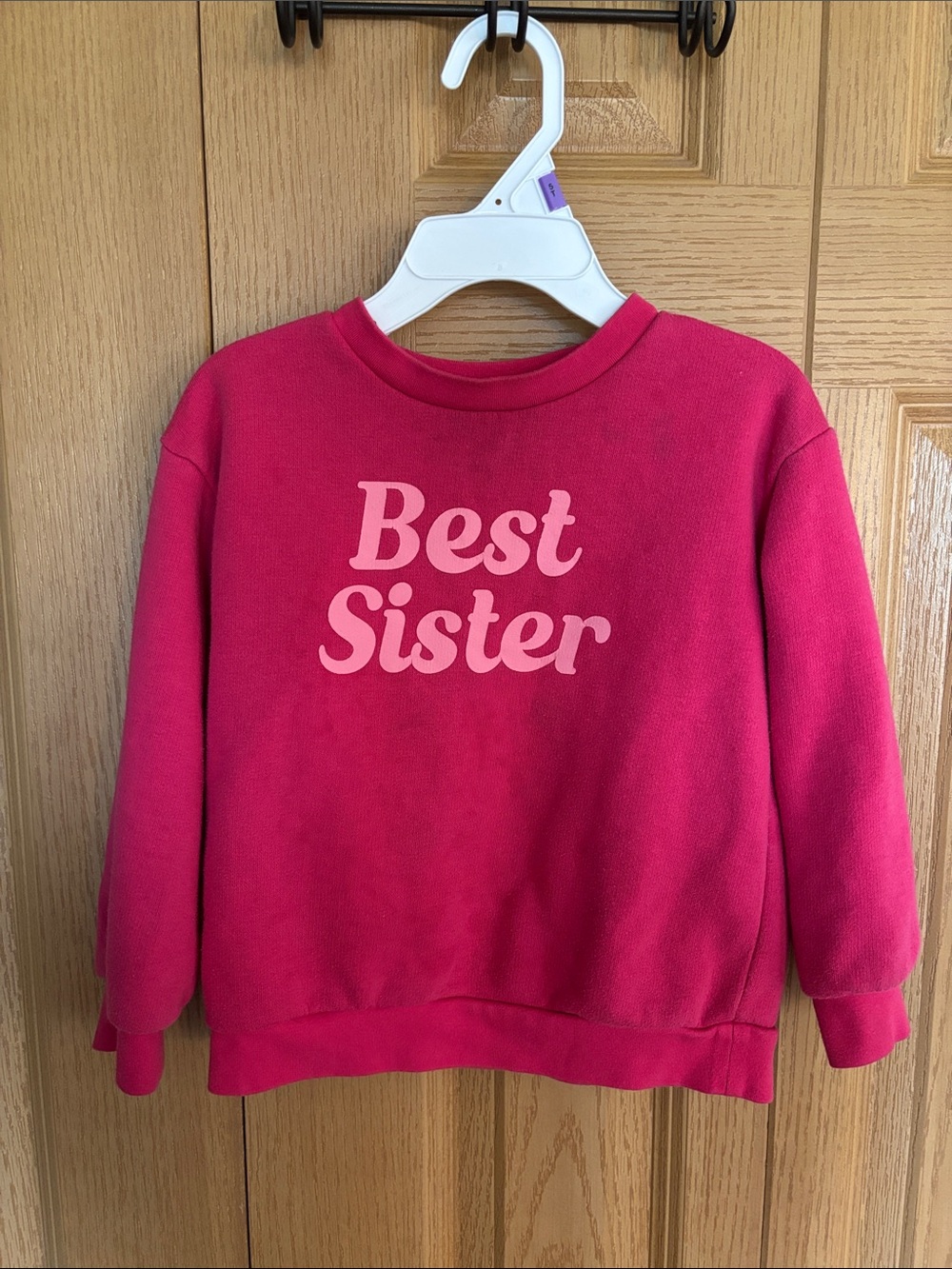 okie dokie Hot Pink "Best Sister" Crewneck Sweatshirt